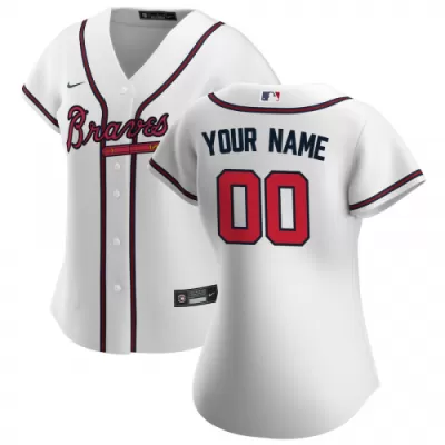 Women's Atlanta Braves Nike White 2020 Home Replica Custom Jersey - jerzelite