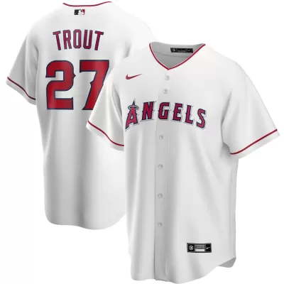 Men's Los Angeles Angels Mike Trout #27 Nike White Home 2020 Replica Jersey - jerzelite