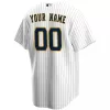 Men's Milwaukee Brewers Nike White Alternate 2020 Replica Custom Jersey - jerzelite