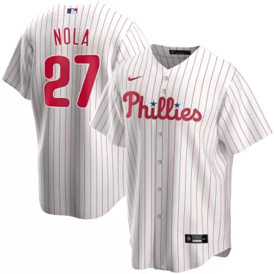 Men's Philadelphia Phillies Aaron Nola #27 Nike White&Red Home 2020 Replica Jersey - jerzelite