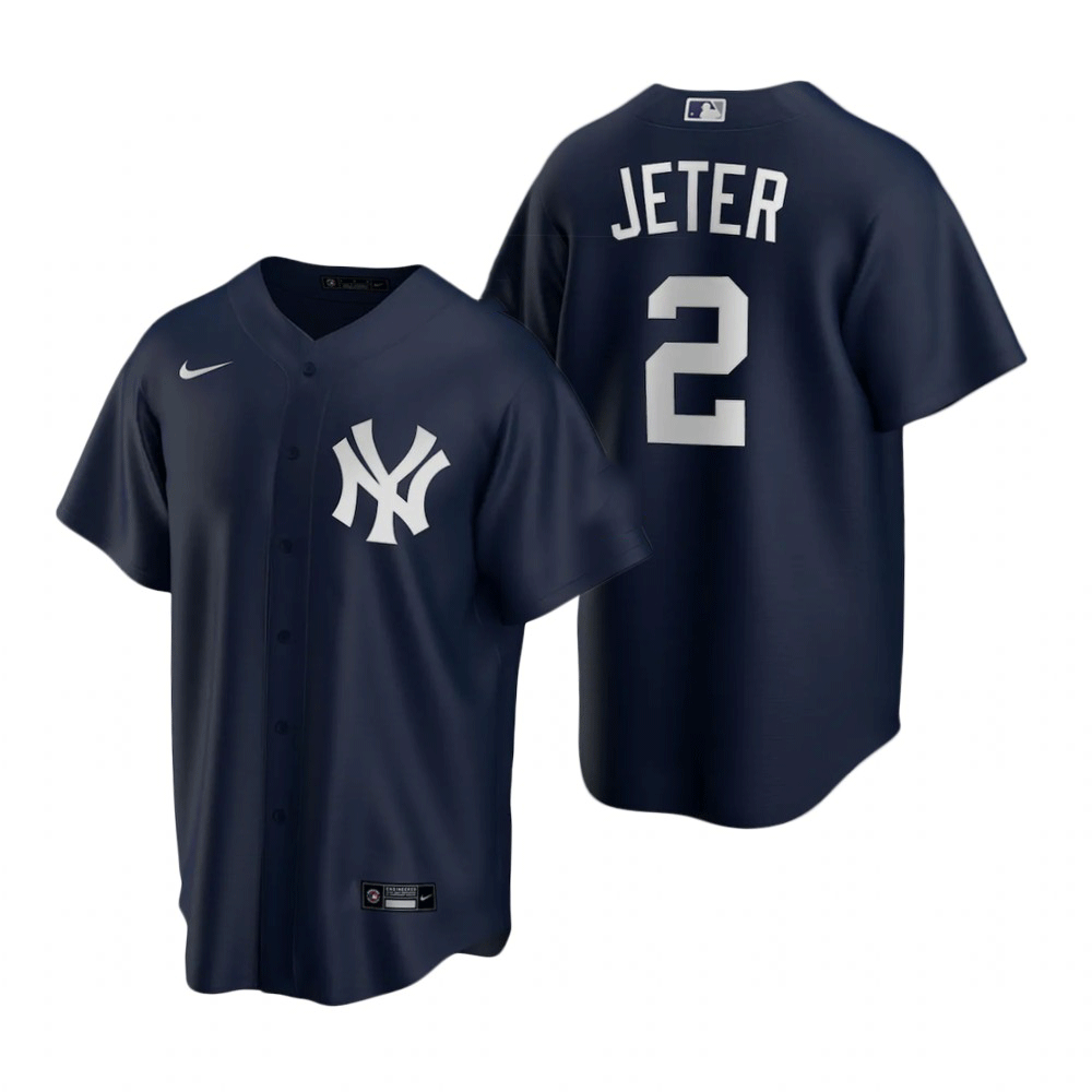 Men's New York Yankees Derek Jeter #2 Nike Navy Home 2020 Replica Jersey - jerzelite