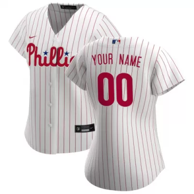 Women's Philadelphia Phillies Nike White&Scarlet 2020 Home Replica Custom Jersey - jerzelite