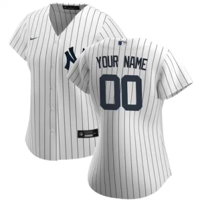 Women's New York Yankees Nike White Navy 2020 Home Replica Custom Jersey - jerzelite