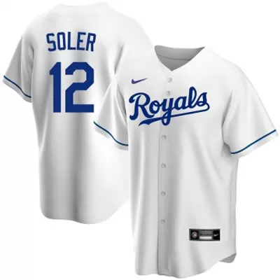 Men's Kansas City Royals Jorge Soler #12 Nike White Home 2020 Replica Jersey - jerzelite