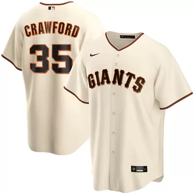 Men's San Francisco Giants Brandon Crawford #35 Nike Cream Home 2020 Replica Jersey - jerzelite