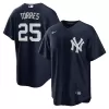 Men's New York Yankees Gleyber Torres #25 Nike Navy Alternate Replica Jersey - jerzelite