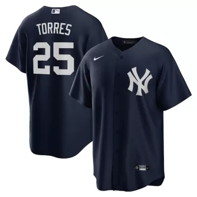 Men's New York Yankees Gleyber Torres #25 Nike Navy Alternate Replica Jersey - jerzelite