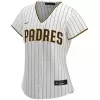 Women's San Diego Padres Nike White&Brown 2020 Home Replica Custom Jersey - jerzelite