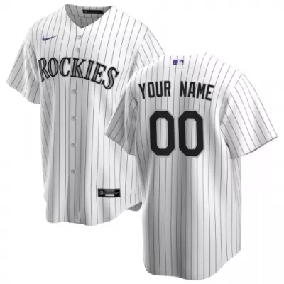 Men's Colorado Rockies Nike White&Purple Home 2020 Replica Custom Jersey - jerzelite