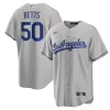 Men's Los Angeles Dodgers Mookie Betts Nike Gray Alternate Replica Team Jersey - jerzelite