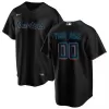 Men's Miami Marlins Nike Black Alternate 2020 Replica Custom Jersey - jerzelite