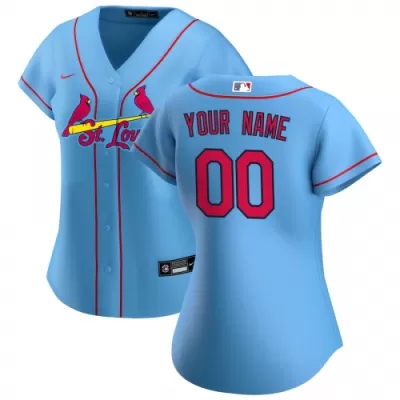 Women's St. Louis Cardinals Nike Light Blue 2020 Alternate Replica Custom Jersey - jerzelite