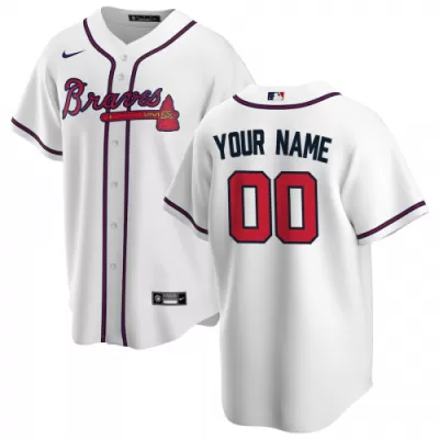 Men's Atlanta Braves Nike White Home 2020 Replica Custom Jersey - jerzelite