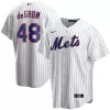 Men's New York Mets Jacob deGrom #48 Nike White&Royal Home 2020 Replica Jersey - jerzelite