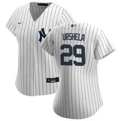 Women's New York Yankees Gio Urshela #29 Nike White Navy 2020 Home Replica Jersey - jerzelite