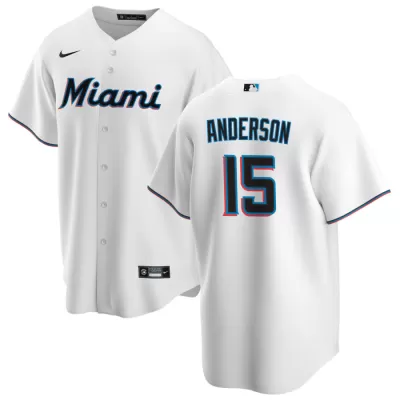 Men's Miami Marlins Brian Anderson #15 Nike White Home 2020 Replica Jersey - jerzelite