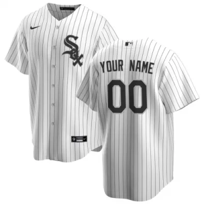 Men's Chicago White Sox Nike White Black Home 2020 Replica Custom Jersey - jerzelite