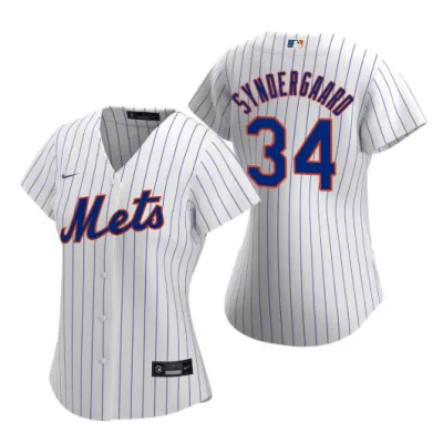 Women's New York Mets Noah Syndergaard #34 Nike White&Royal 2020 Home Replica Jersey - jerzelite