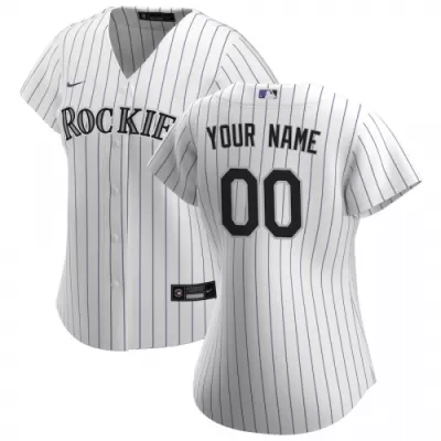 Women's Colorado Rockies Nike White&Purple 2020 Home Replica Custom Jersey - jerzelite