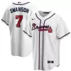 Men's Atlanta Braves  Dansby Swanson #7 White Home 2020 Replica Player Jersey - jerzelite