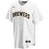 Men's Milwaukee Brewers Nike White Alternate 2020 Replica Custom Jersey - jerzelite