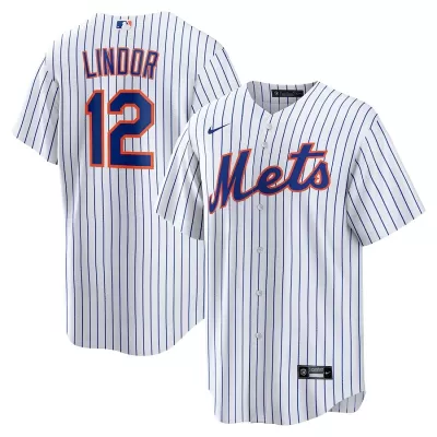 Men's New York Mets Francisco Lindor #12 Nike White&Royal Home 2020 Replica Jersey - jerzelite