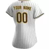 Women's San Diego Padres Nike White&Brown 2020 Home Replica Custom Jersey - jerzelite