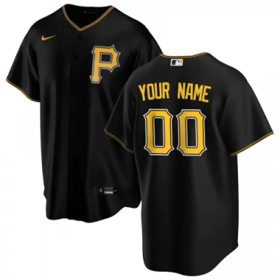 Men's Pittsburgh Pirates Nike Black Alternate 2020 Replica Custom Jersey - jerzelite