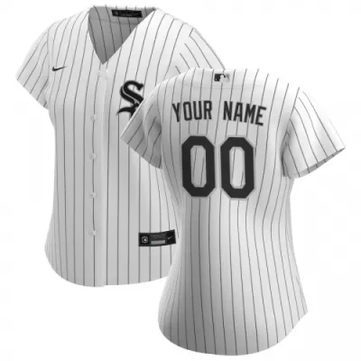 Women's Chicago White Sox Nike White Black 2020 Home Replica Custom Jersey - jerzelite