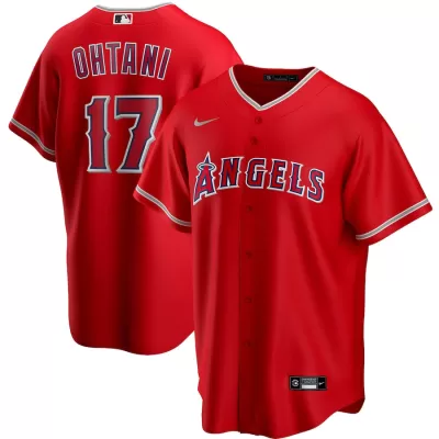 Men's Los Angeles Angels Shohei Ohtani #17 Nike Scarlet 2020 Alternate Replica Jersey - jerzelite