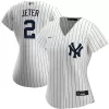 Women's New York Yankees Derek Jeter #2 Nike White/Navy Home Replica Player Jersey - jerzelite