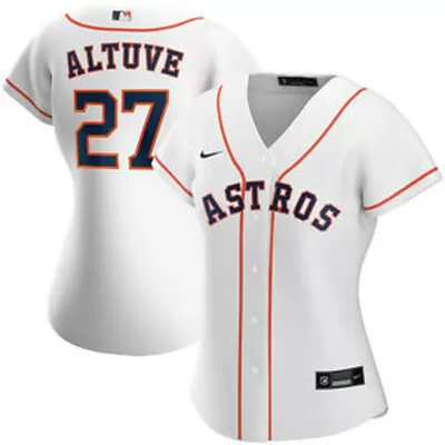 Women's Houston Astros José Altuve #27 Nike White Home 2020 Replica Jersey - jerzelite