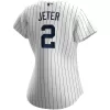 Women's New York Yankees Derek Jeter #2 Nike White/Navy Home Replica Player Jersey - jerzelite