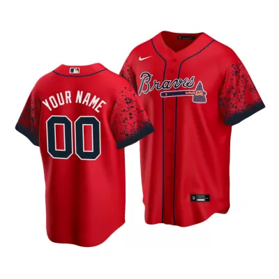 Men's Atlanta Braves Nike Red Alternate Replica Custom Jersey - jerzelite