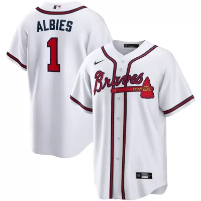 Men's Atlanta Braves Ozzie Albies #1 White Home 2020 Replica Player Jersey - jerzelite