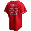 Men's Los Angeles Angels Mike Trout #27 Nike Scarlet 2020 Alternate Replica Jersey - jerzelite