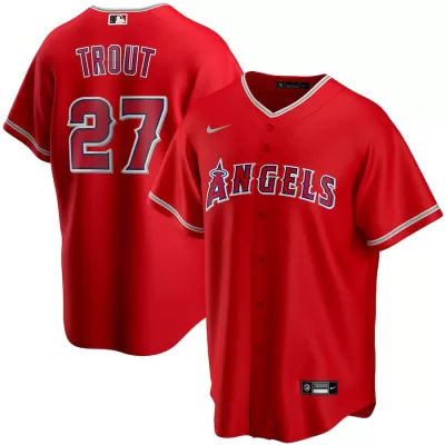 Men's Los Angeles Angels Mike Trout #27 Nike Scarlet 2020 Alternate Replica Jersey - jerzelite