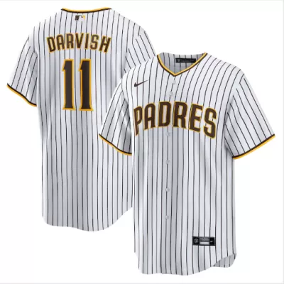 Men's San Diego Padres Yu Darvish #11 Nike White&Brown Home 2020 Replica Jersey - jerzelite