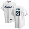 Men's Miami Marlins Christian Yelich #21 Nike White Home 2020 Replica Jersey - jerzelite