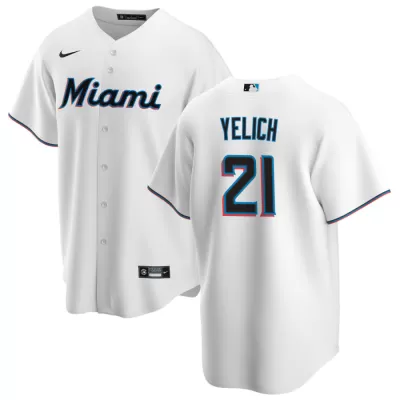 Men's Miami Marlins Christian Yelich #21 Nike White Home 2020 Replica Jersey - jerzelite