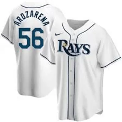 Men's Tampa Bay Rays Randy Arozarena #56 Nike White 2020 World Series Bound Replica Jersey - jerzelite