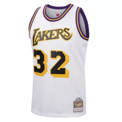 Men's Los Angeles Lakers Magic Johnson #32 Mitchell&Ness White 84-85 Hardwood Classics Jersey - jerzelite