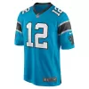 Men Carolina Panthers DJ Moore #12 Nike Blue Game Jersey - jerzelite