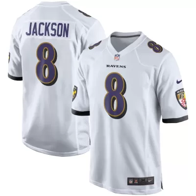 Men Baltimore Ravens Lamar Jackson #8 Nike White Game Jersey - jerzelite