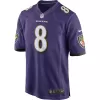 Men Baltimore Ravens Lamar Jackson #8 Nike Purple Game Jersey - jerzelite