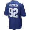 Men New York Giants Michael Strahan #92 Nike Royal Game Jersey - jerzelite