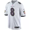 Men Baltimore Ravens Lamar Jackson #8 Nike White Game Jersey - jerzelite