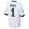 Men Philadelphia Eagles Jalen Hurts #1 Nike White Game Jersey - jerzelite