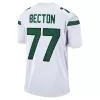 Men New York Jets Mekhi Becton #77 Nike White Game Jersey - jerzelite