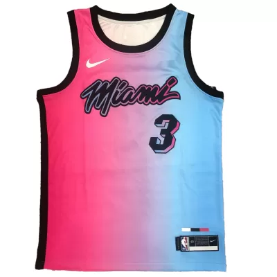 Men's Miami Heat Dwyane Wade #3 Blue&Pink 20/21 Swingman Jersey - City Edition - jerzelite